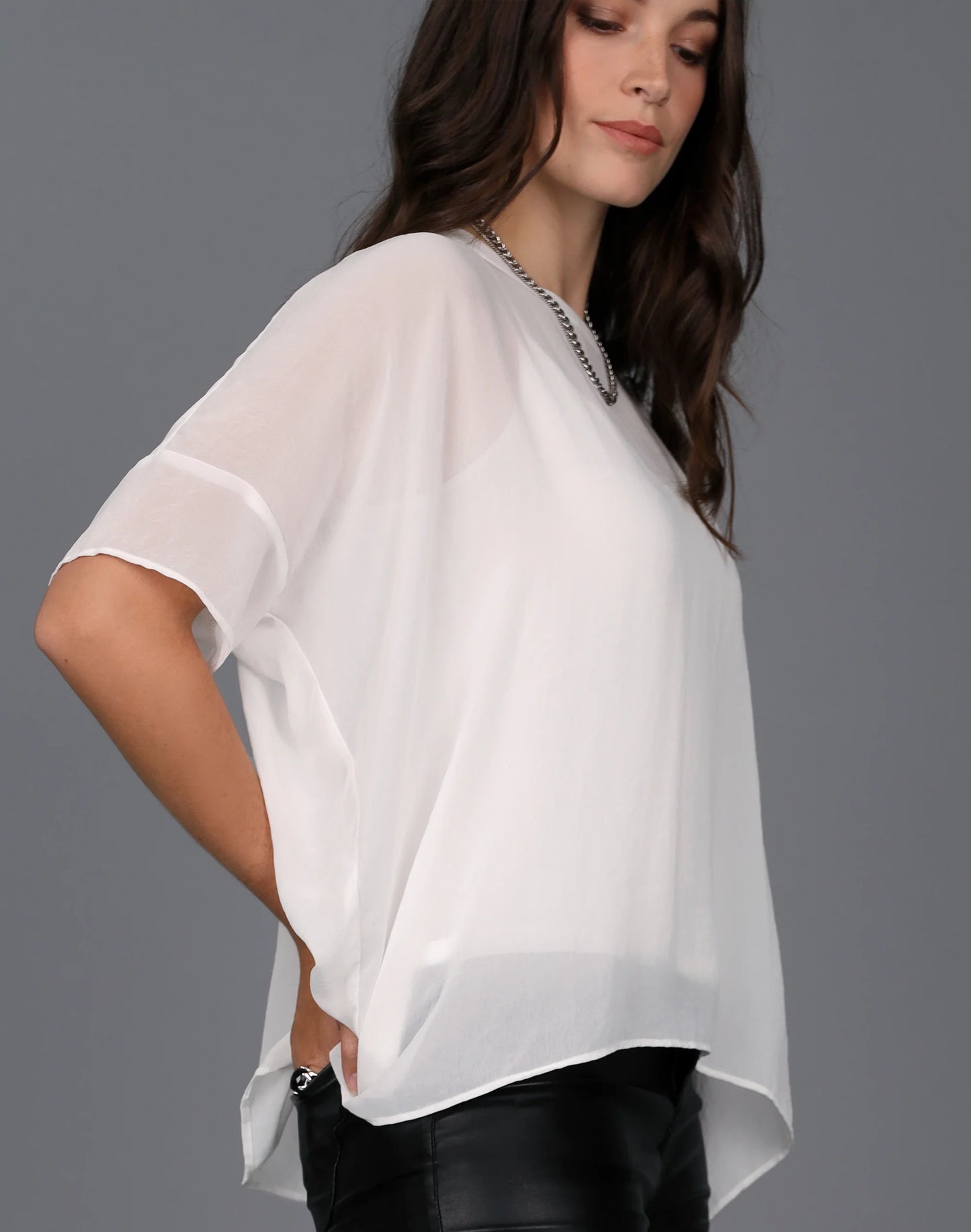 Storm Relaxed Sheer Short Sleeve Top