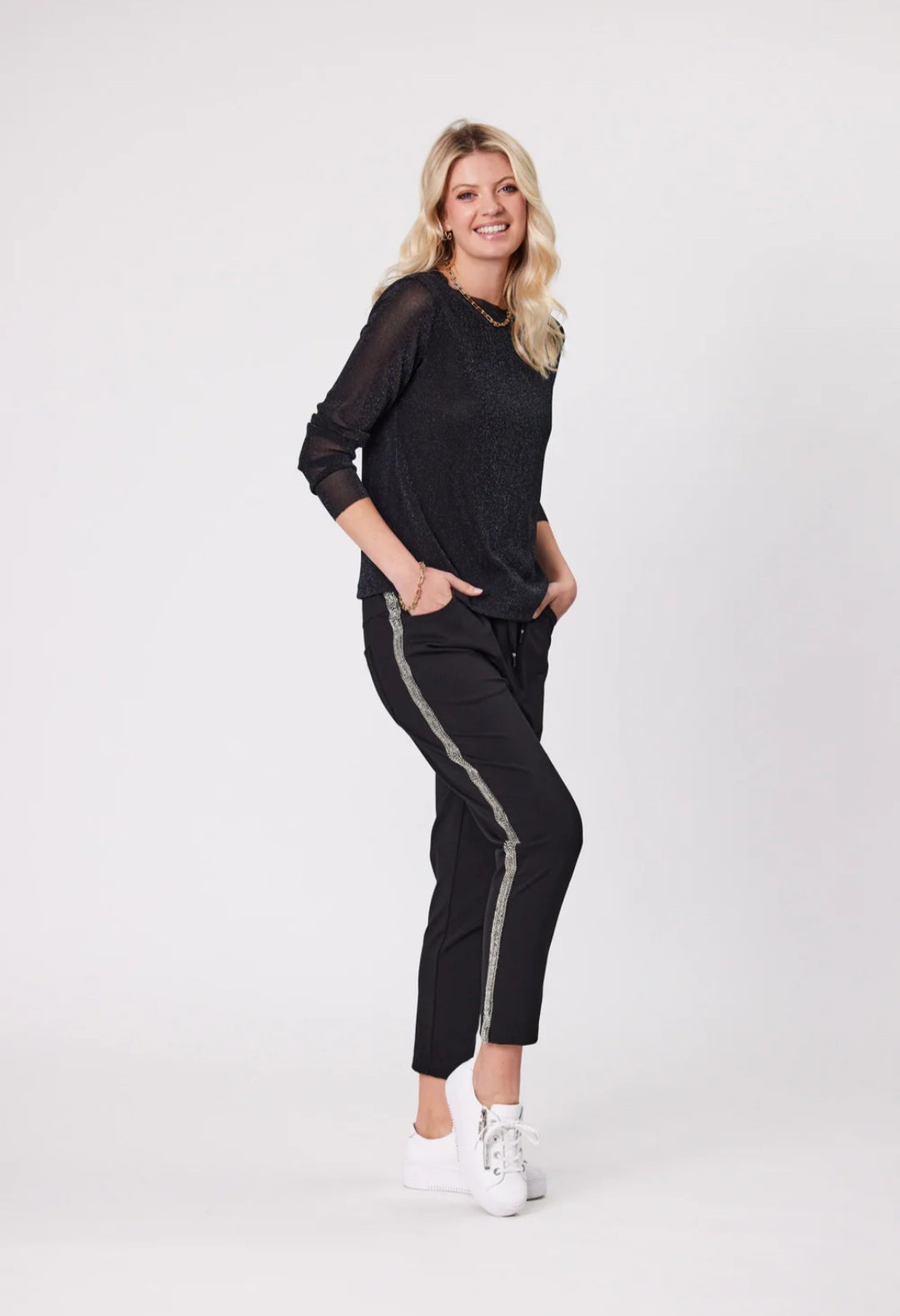 Lemon Tree Aria Top - Black Glitter