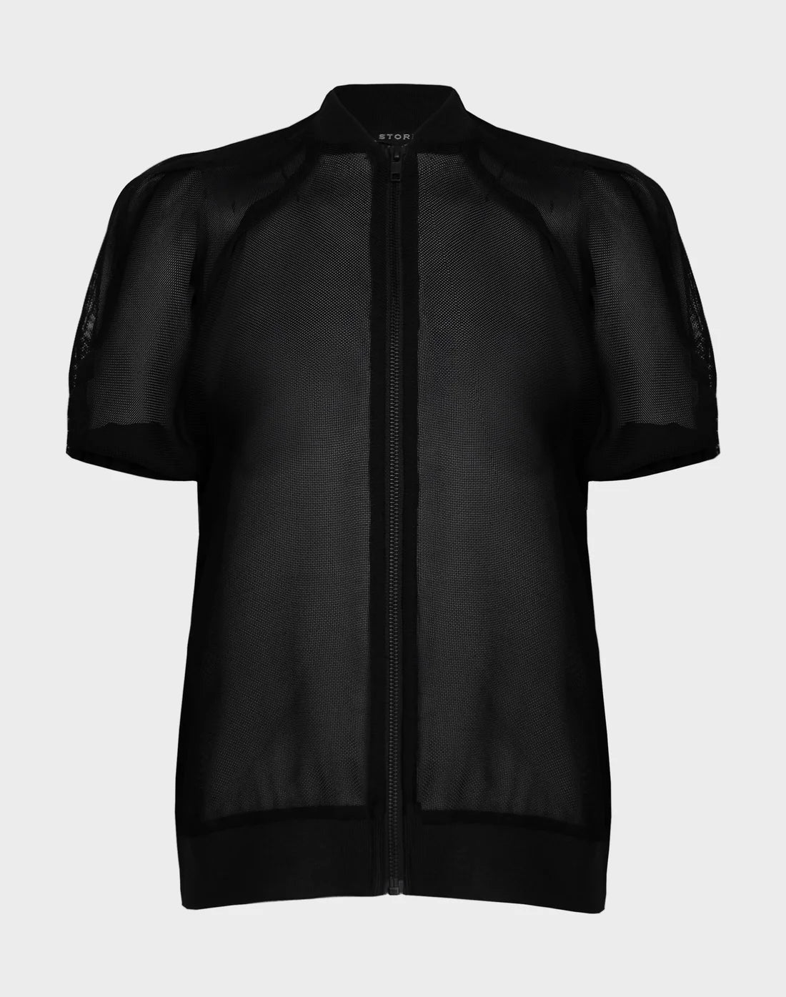 Short Sleeve Mesh Bomber Jacket