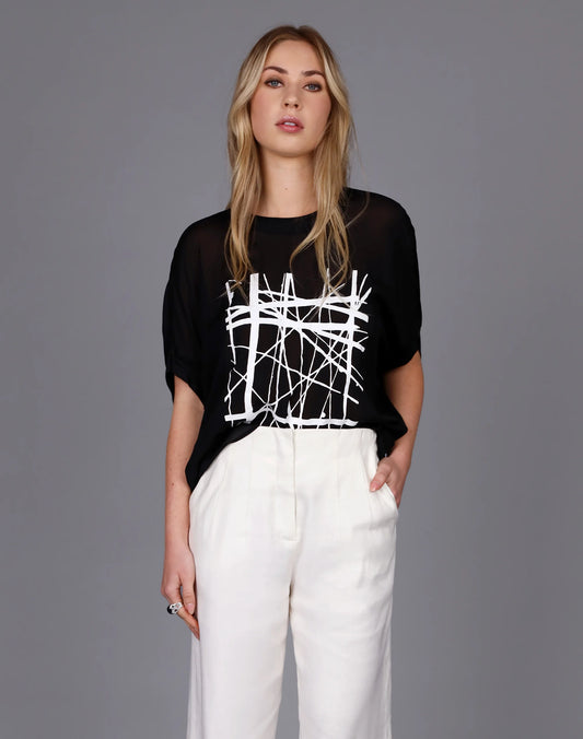 Storm Stix Print Oversized Tee